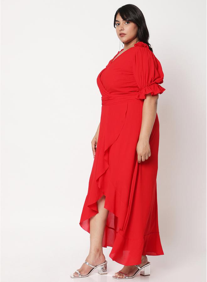 ميش فستان ميدي بتفاصيل تول مكشكش - Image 4