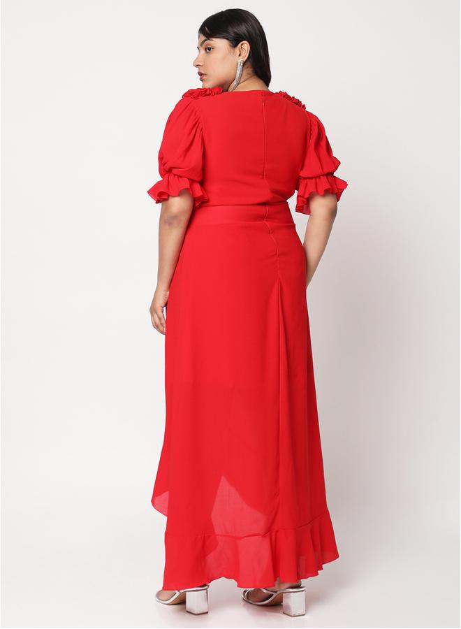 ميش فستان ميدي بتفاصيل تول مكشكش - Image 5