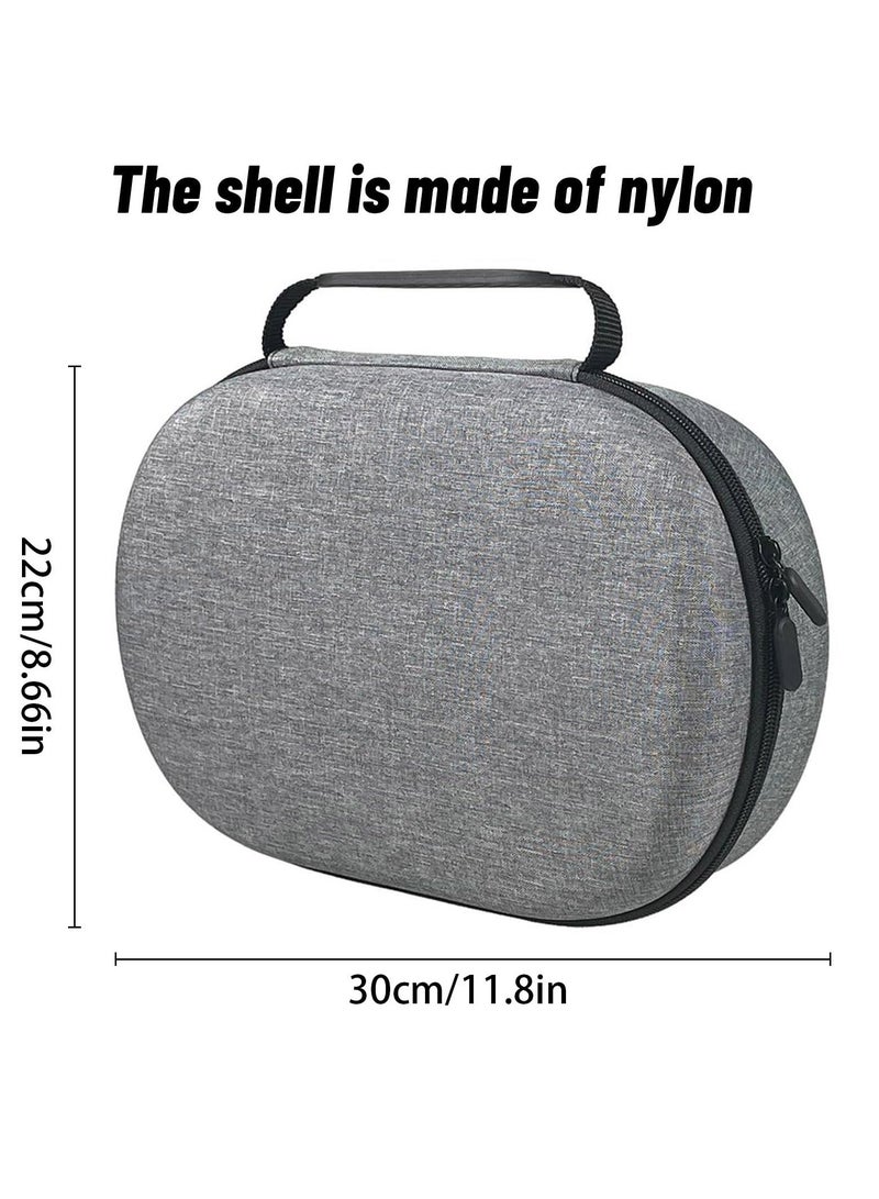Portable Travel Case for Vision Pro Hard Carrying Case for Apple Vision Pro VR Headset and Accessories EVA Material Double Zipper Design Waterproof Anti Fall Travel Storage Case with compartments