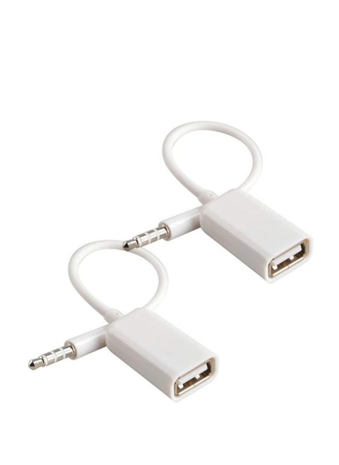 DKURVE® 3.5mm Male AUX Audio Plug Jack To USB 2.0 Female Converter Cable Cord Car MP3