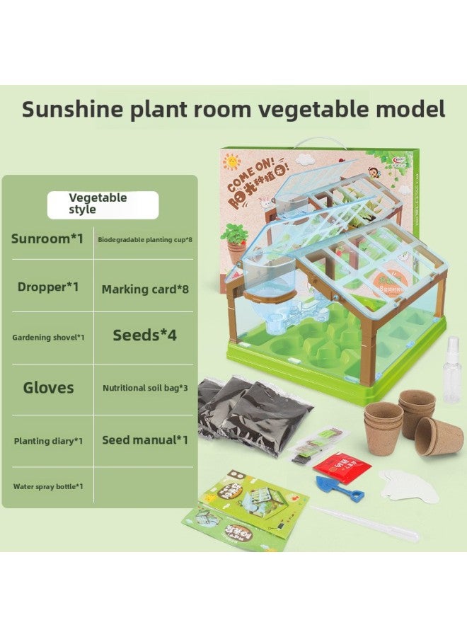 Children's Mini Sunshine Room Planting Creative Plants Fruits And Vegetables Handmade Diy Science Experiment 6 Student Toys-Specifications:Extra Large Vegetables-e-commerce Clothing [37cm]]  - Image 1