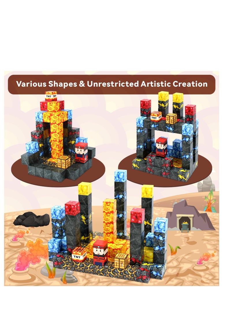 108 PCS Magnetic Blocks Build ,Build Mine Magnet World Magic Portal Set, Magnetic Tiles Building Blocks Toddler Toys STEM Sensory Outdoor Toys for 3+ Year Old Boys & Girls, Creative Kids Games Kids Toys  - Image 2
