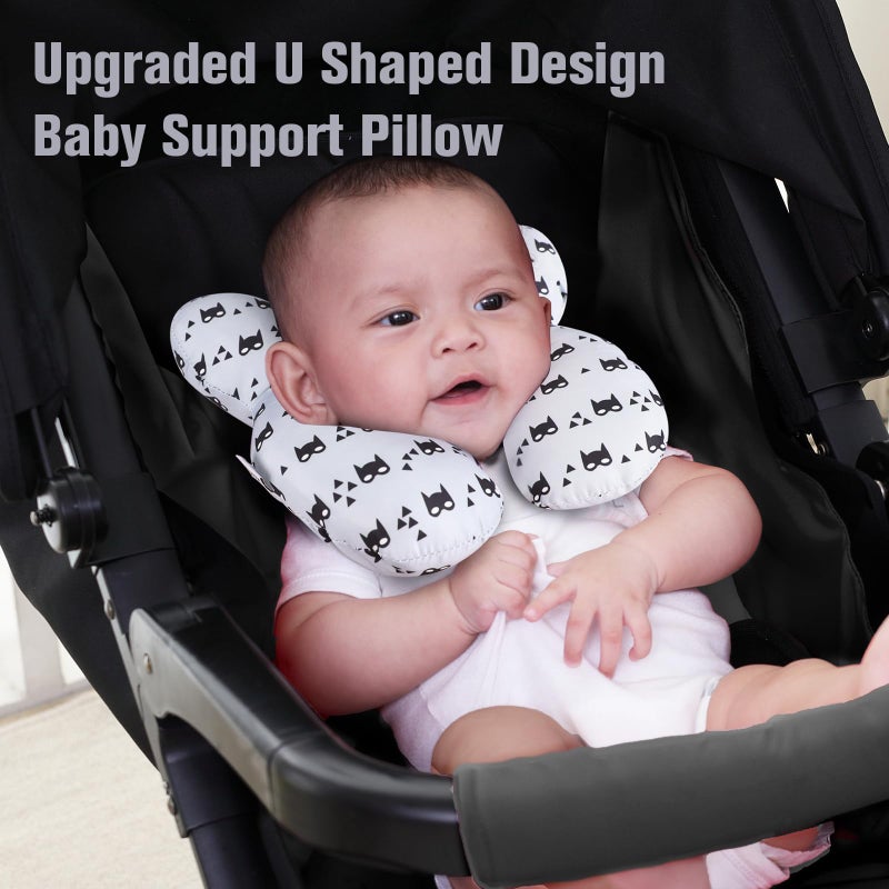 KAKIBLIN Baby Travel Pillow for Head and Neck, Upgraded Baby Support Pillow, Baby Neck Pillows for Car Seat,Pushchair,Travel, Grey - Image 3