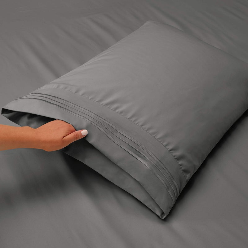 Clara Clark Clara Clark Flex Top King Sheets  6 Piece Set - Hotel Luxury Sheets for Top Split King Bed  Super Soft Bedding Sheets & Pillowcases  Head Split King Sheets  Charcoal Gray  - Image 3