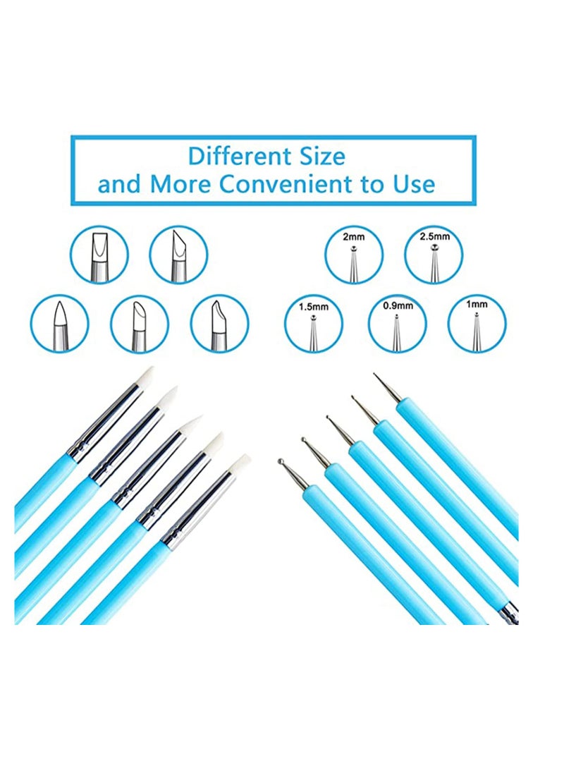 KASTWAVE - 13 Pcs Polymer Clay Tools, Sculpting Kits, Dual-Ended Design Pottery Tools, Ball Stylus Dotting Tools, Ball Rod Stylus Modeling Tools for Clay, Pottery, Ceramics Artwork - Image 1