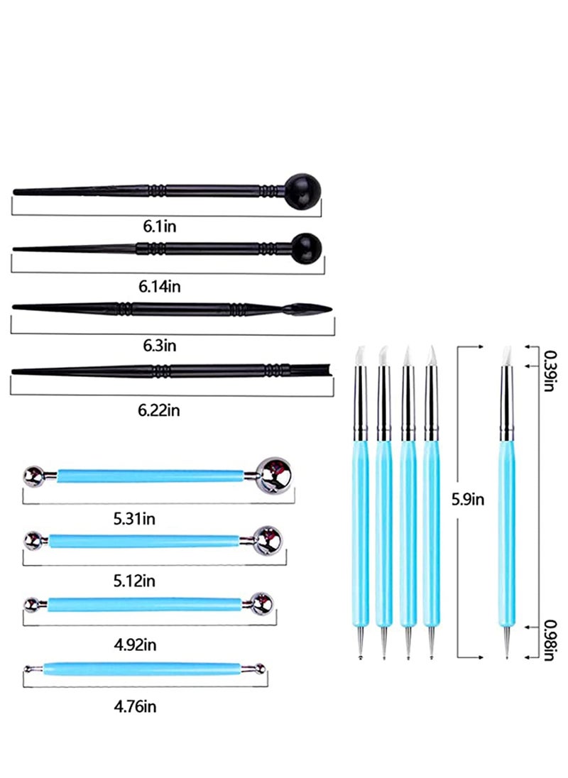 KASTWAVE - 13 Pcs Polymer Clay Tools, Sculpting Kits, Dual-Ended Design Pottery Tools, Ball Stylus Dotting Tools, Ball Rod Stylus Modeling Tools for Clay, Pottery, Ceramics Artwork - Image 1