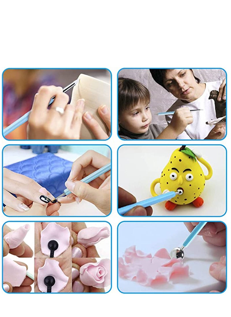 KASTWAVE - 13 Pcs Polymer Clay Tools, Sculpting Kits, Dual-Ended Design Pottery Tools, Ball Stylus Dotting Tools, Ball Rod Stylus Modeling Tools for Clay, Pottery, Ceramics Artwork - Image 1