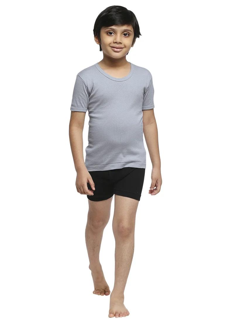 BYC BOY'S COTTON ROUND NECK UNDERSHIRT (PACK OF 3) - DARK GREY
