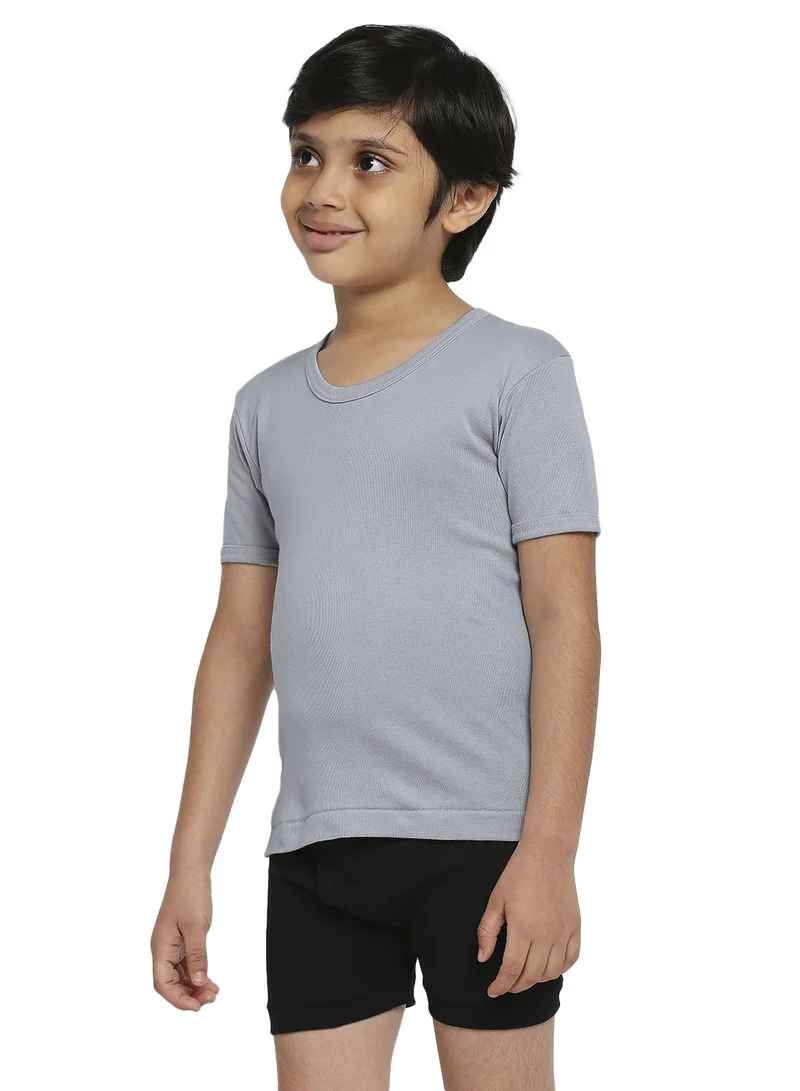 BYC BOY'S COTTON ROUND NECK UNDERSHIRT (PACK OF 3) - DARK GREY