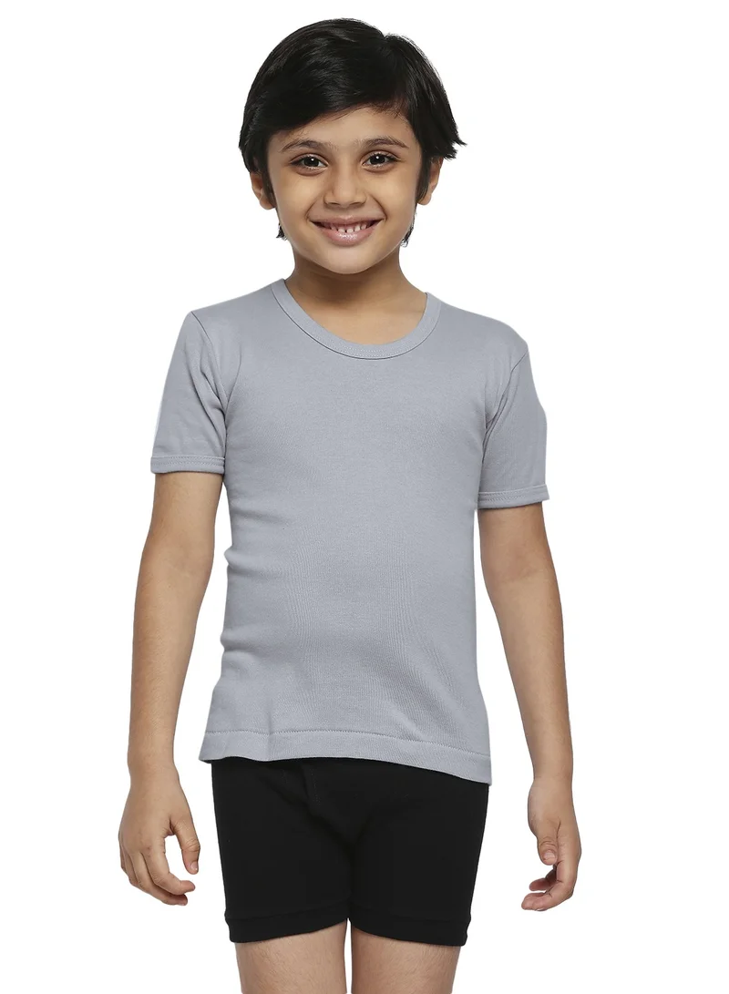 BYC BOY'S COTTON ROUND NECK UNDERSHIRT (PACK OF 3) - DARK GREY