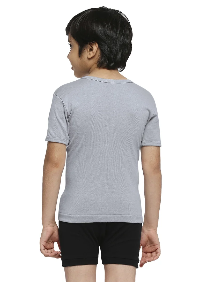 BYC BOY'S COTTON ROUND NECK UNDERSHIRT (PACK OF 3) - DARK GREY