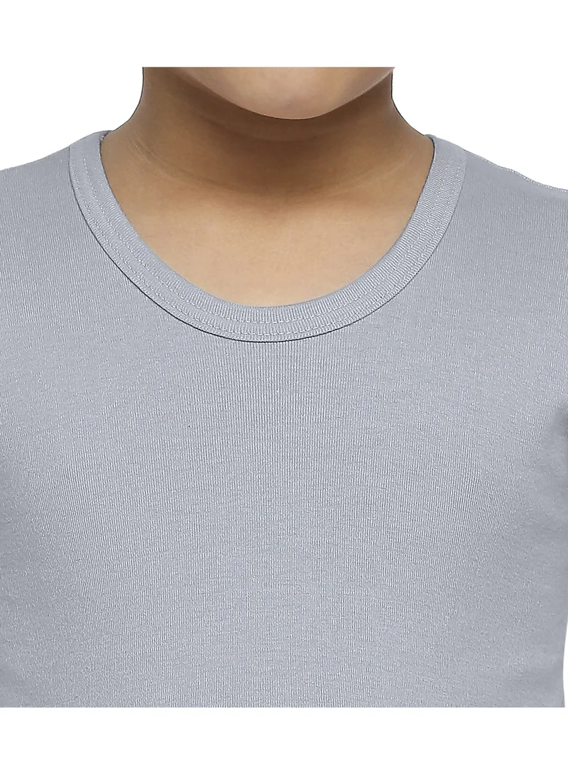 BYC BOY'S COTTON ROUND NECK UNDERSHIRT (PACK OF 3) - DARK GREY