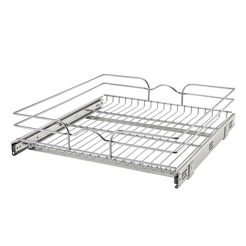 RevAShelf Kitchen Cabinet Pullout Shelf and Drawer Organizer Slide Out Pantry Storage Basket in Multiple Sizes 21 x 22 In 5WB12122CR1
