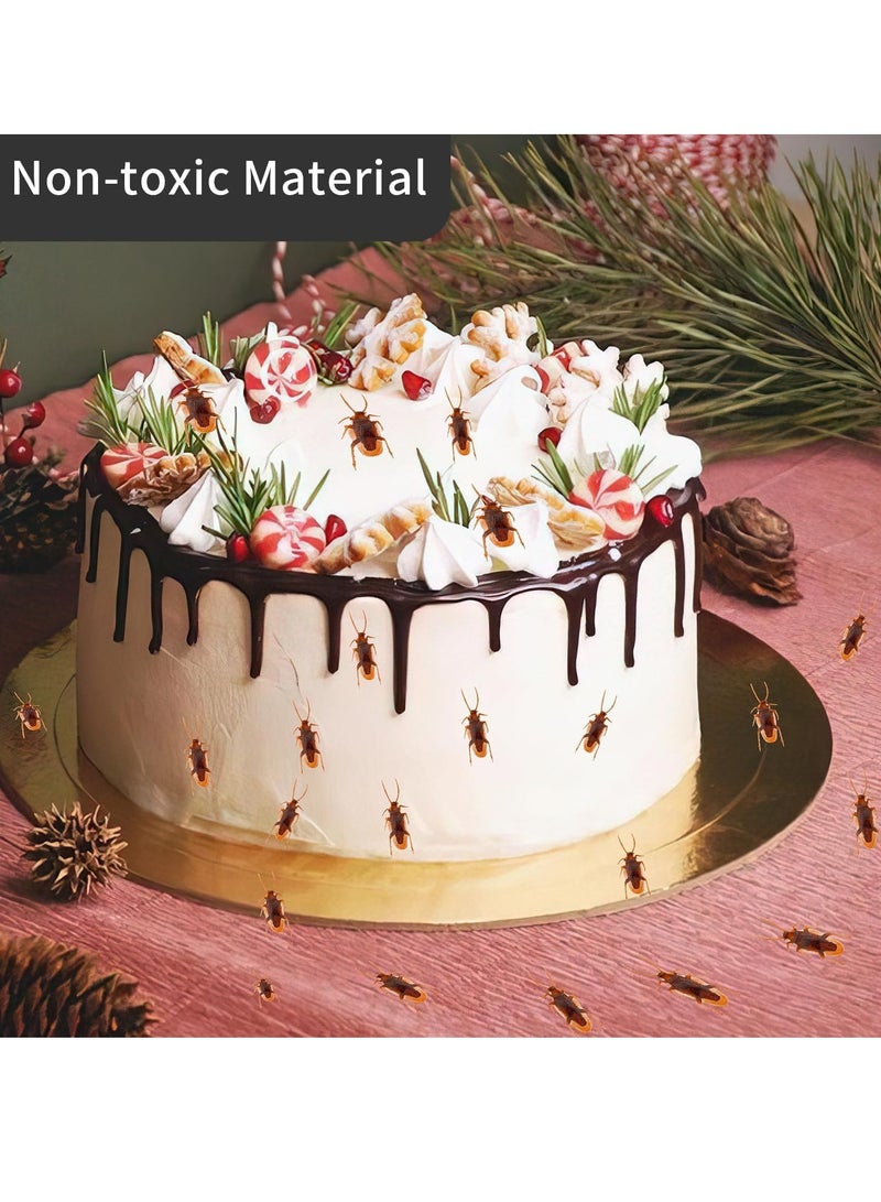 Excefore 100PCS Fake Roaches, Prank Fake Cockroaches, Realistic Fake Cockroaches Funny Trick Joke Toys, Plastic Fake Roach Bugs Prank Novelty Gag Gifts for   Party Decoration, Brown  - Image 3