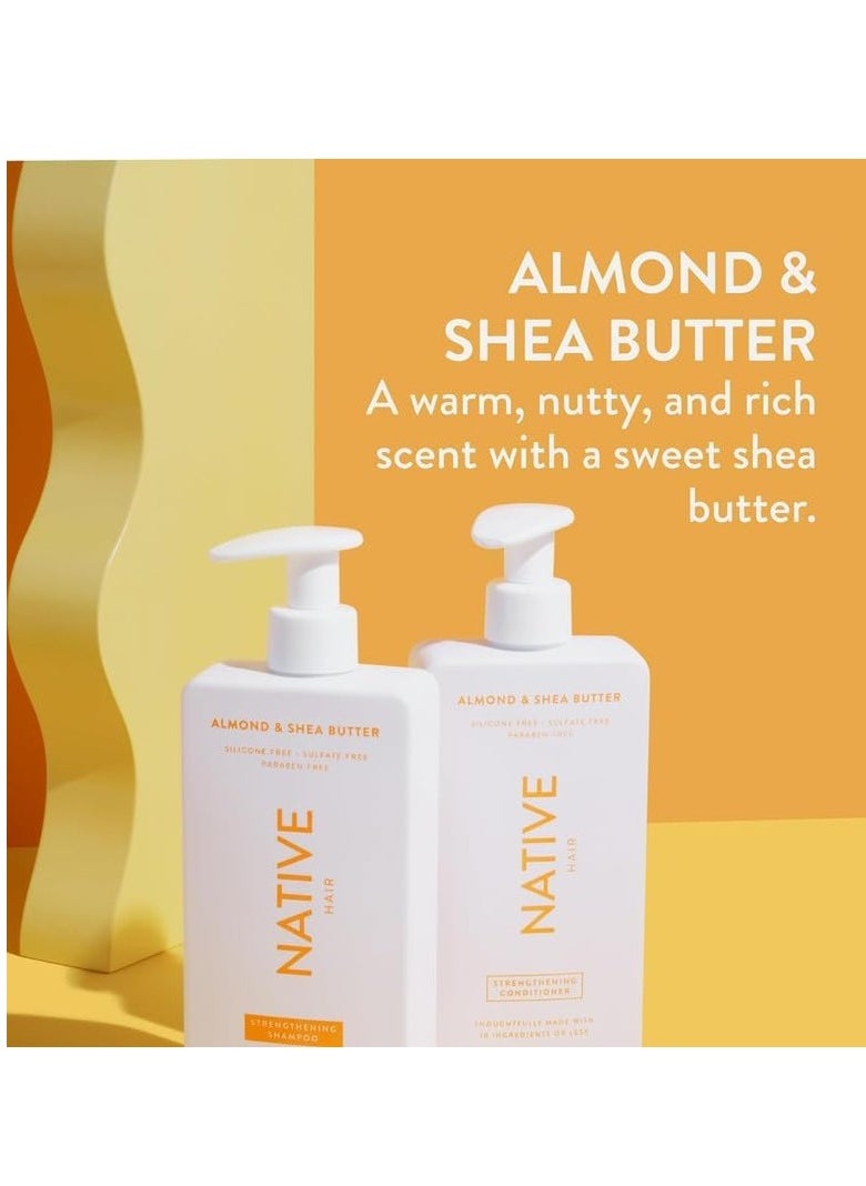 native Native Shampoo and Conditioner Contain Naturally Derived Ingredients| All Hair Type Color & Treated, Fine to Dry Damaged, Sulfate & Dye Free - Almond & Shea Butter, 16.5 fl oz each (2 pack)  - Image 3