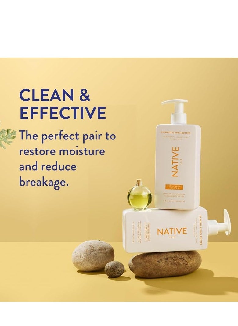 native Native Shampoo and Conditioner Contain Naturally Derived Ingredients| All Hair Type Color & Treated, Fine to Dry Damaged, Sulfate & Dye Free - Almond & Shea Butter, 16.5 fl oz each (2 pack)  - Image 4