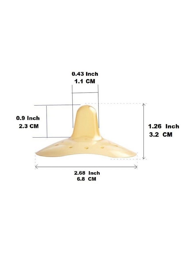 Finever Nipple Shields For Breastfeeding Nursing Newborn For Women Baby Premium Contact Nippleshield For With Latch Difficulties Or Flat Or Inverted Nipples Light Brown Color 1 Pair - Image 2