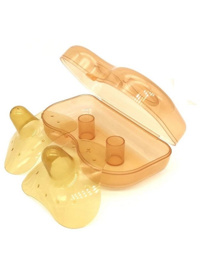 Finever Nipple Shields For Breastfeeding Nursing Newborn For Women Baby Premium Contact Nippleshield For With Latch Difficulties Or Flat Or Inverted Nipples Light Brown Color 1 Pair - Image 1