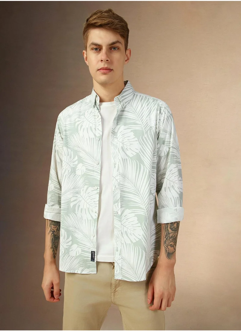 Dennis Lingo Sage Green Shirt For Men For Men