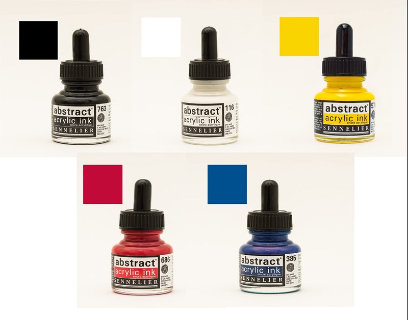 SENNELIER Abstract Ink Set of 5-30ml Bottles - Image 3