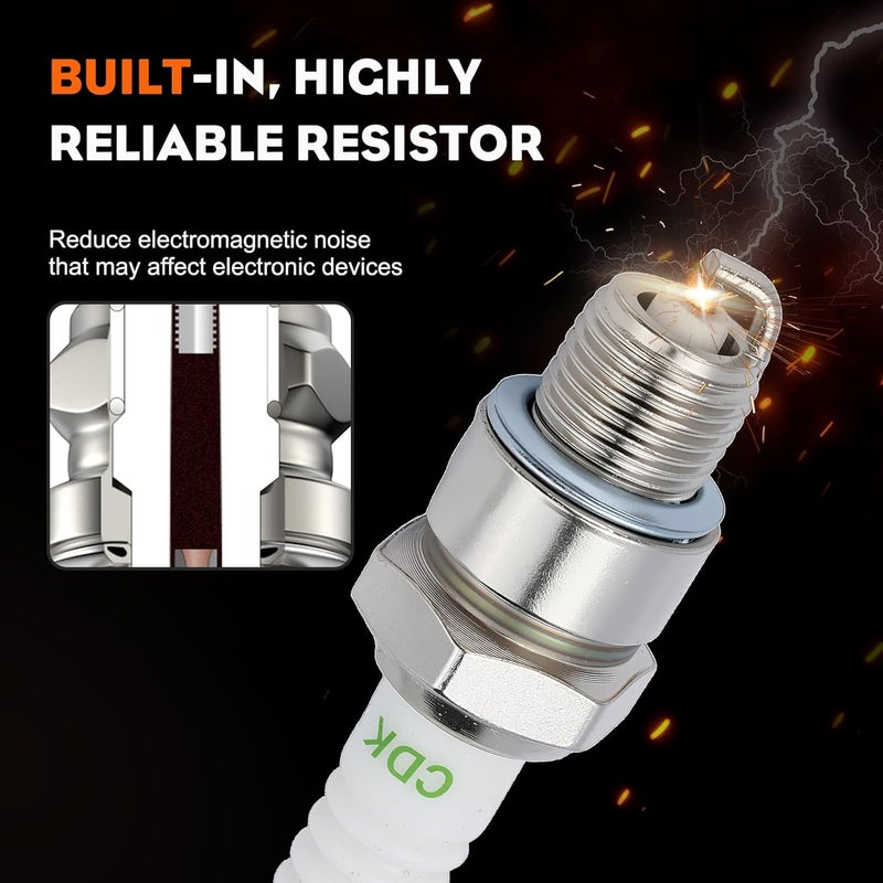 Hipa BPR6HS Spark Plug for NGK BPR6HS Torch E6RTC Stens 130-847 Toro 119-1961 Spark Plug 2 PACK - Image 4
