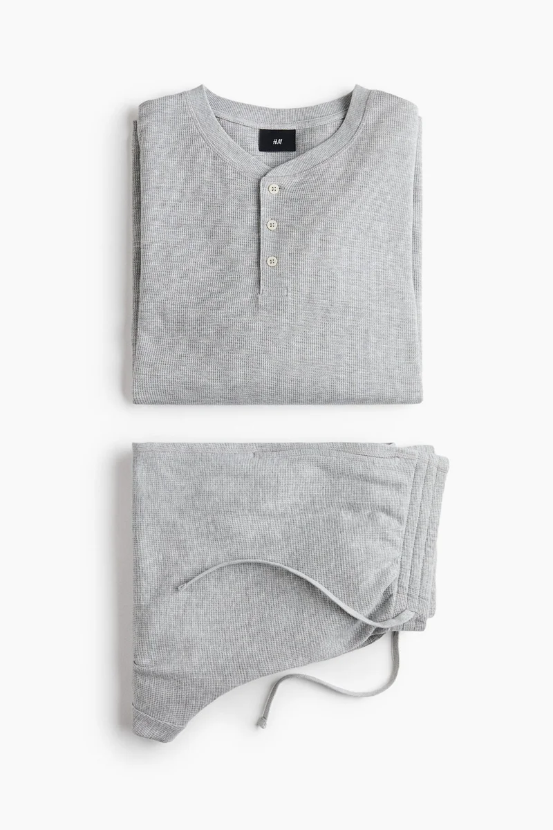 2-piece waffled loungewear set