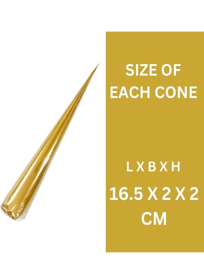 E Shopping Golden Ceramic Cones for Arts & Crafts | Lippan Art | Mandala Art | Pottery | Liner | DIY Decorative Purposes Pack of (3pc Golden) - Image 2