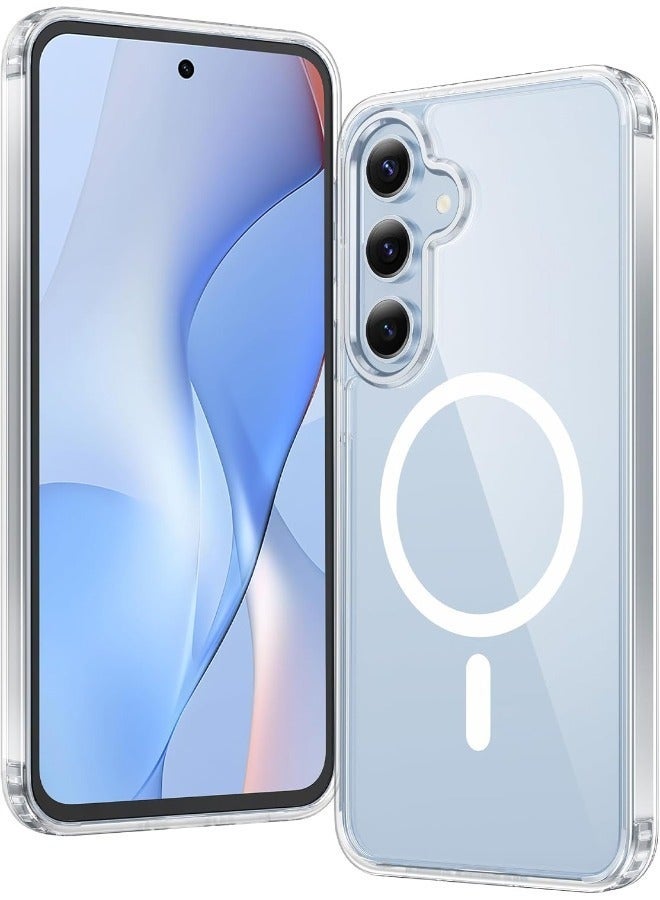 Compatible Magnetic Case for Samsung Galaxy S24 FE 5G Slim Shockproof  Hard Back Shockproof Bumper Cover with Wireless Charging Support Protective Phone Case for Daily Use Travel Office Outdoor Activities - Image 1