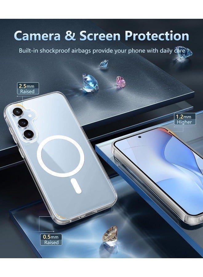 Compatible Magnetic Case for Samsung Galaxy S24 FE 5G Slim Shockproof  Hard Back Shockproof Bumper Cover with Wireless Charging Support Protective Phone Case for Daily Use Travel Office Outdoor Activities - Image 5