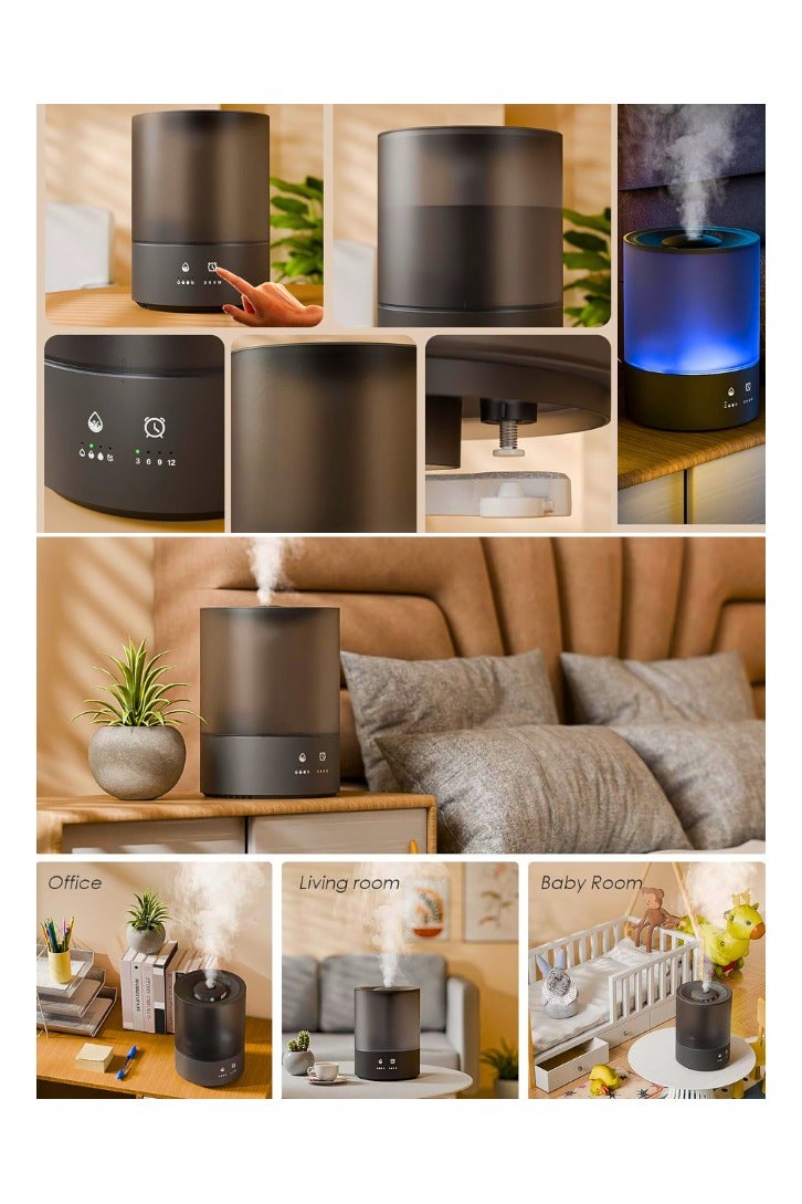 Chase Up 4L Smart Humidifiers for Bedroom Baby Room BPA Free, 3 Cool Mist Level |4 Timer Setting |7 Ambient Lights |Auto-Off |26dB Quiet |Up to 28H for 40 ㎡, Corrosion-Resistant Oil Fragrance Diffuser - Image 2