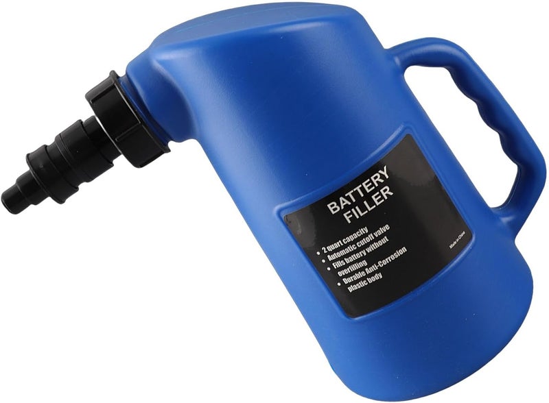 YUEHISY Car Battery Filler, Auto Shut Off Water Jug with No Drip Valve, 2L Lead Acid Battery Watering Tool for Deep Cycle Maintenance, PP PE Material, Garage Mechanic Supply - Image 3