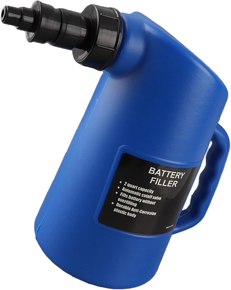 YUEHISY Car Battery Filler, Auto Shut Off Water Jug with No Drip Valve, 2L Lead Acid Battery Watering Tool for Deep Cycle Maintenance, PP PE Material, Garage Mechanic Supply - Image 4