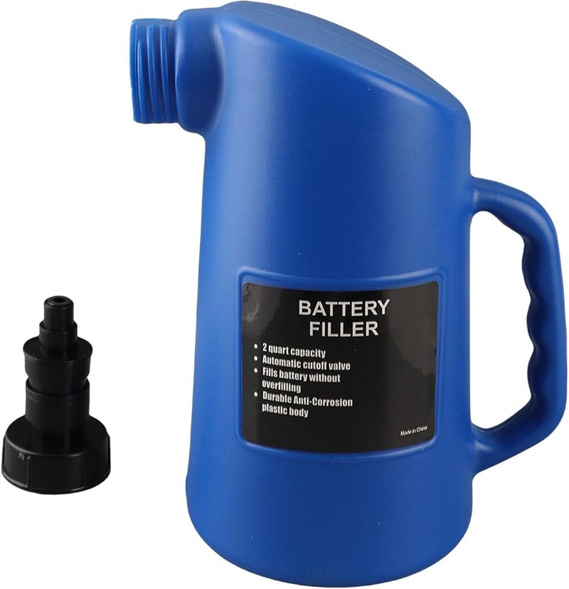 YUEHISY Car Battery Filler, Auto Shut Off Water Jug with No Drip Valve, 2L Lead Acid Battery Watering Tool for Deep Cycle Maintenance, PP PE Material, Garage Mechanic Supply - Image 5