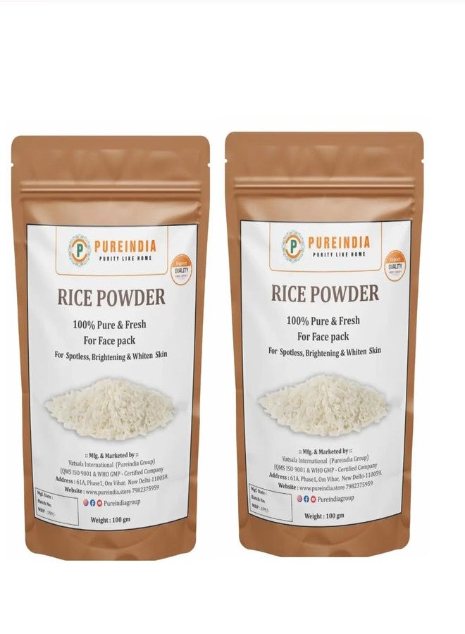 Pureindia Handmade Pure Rice Powder For All Skin Type | Rice face Pack for Skin Brightening | Skin whitening Face Pack. 100gm | Pack Of 2 | - Image 1