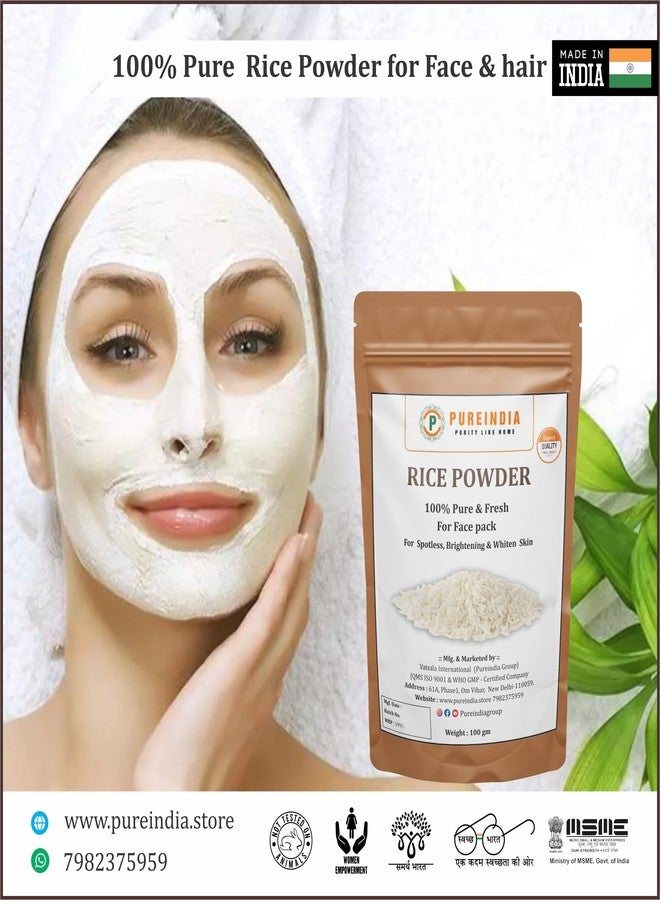 Pureindia Handmade Pure Rice Powder For All Skin Type | Rice face Pack for Skin Brightening | Skin whitening Face Pack. 100gm | Pack Of 2 | - Image 3
