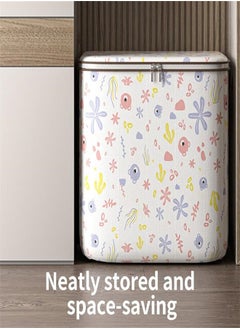 KASTWAVE 100L Large Storage Chest, Clothes Organizer Box Foldable Blanket Quilt Zipper Storage Bags with Handle, Moving Luggage Bags, Large Capacity Thick Fabric Storage Boxes for Toys, Clothing Storage Boxes  - Image 4