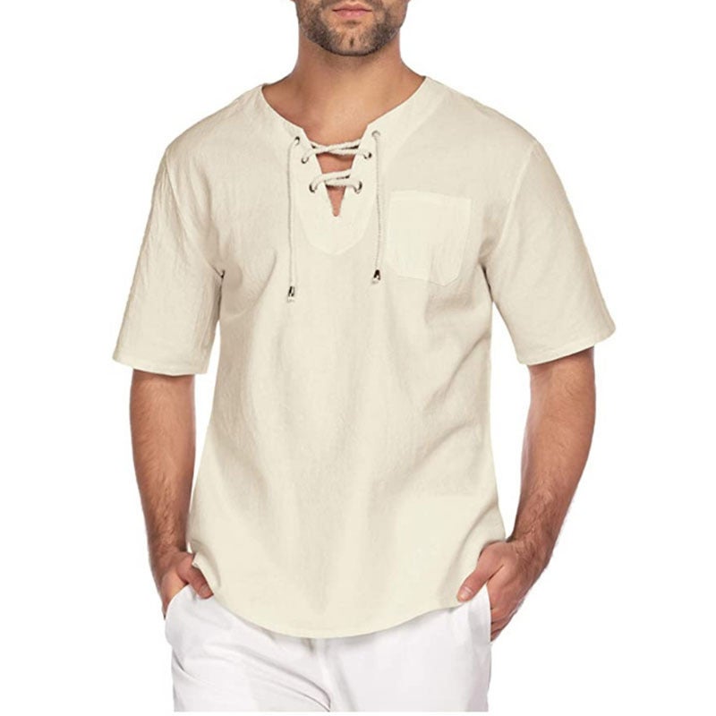 2024 Summer New Style Personalized Simple and Fashionable Men's T-Shirt Outdoor Casual Solid Color T-Shirt Manufacturer Direct Sale - Image 4