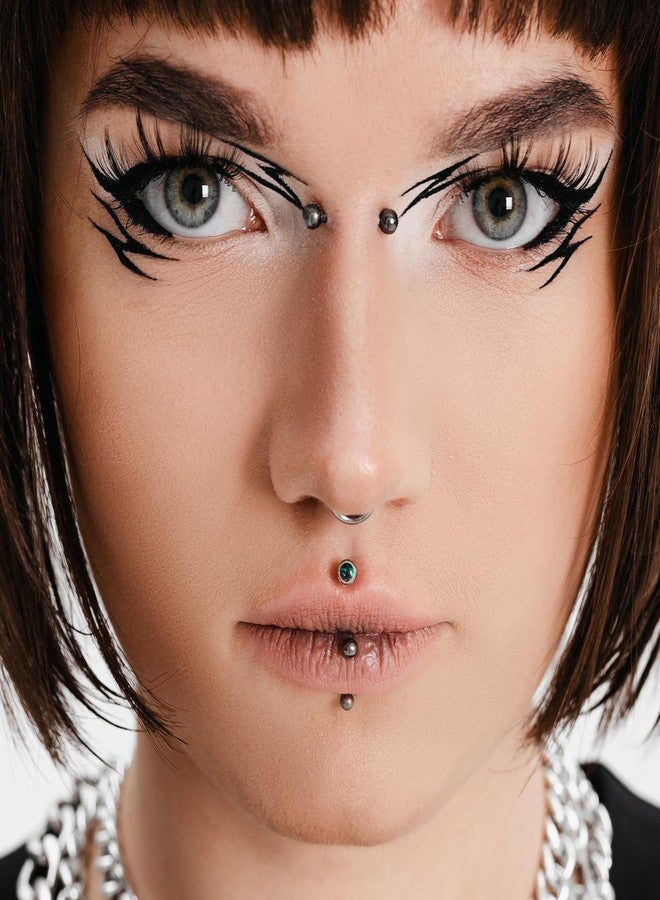 Yolev 8pcs 16G Horseshoe Rings Black Septum Ring Surgical Steel Nose Rings Hoop Septum Ring Cartilage Earrings Nose Eyebrow Tragus Helix Lip Rings Small Septum Piercing Jewelry For Women Men 6/8/10/12mm - Image 5