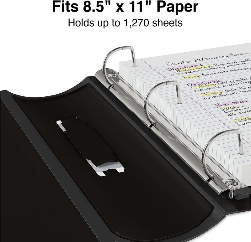 Staples Better Binder, 5" D-Ring, Black – Heavy-Duty 3-Ring Binder with Reinforced Spine, Holds 1050 Sheets for High-Capacity Storage - Image 4