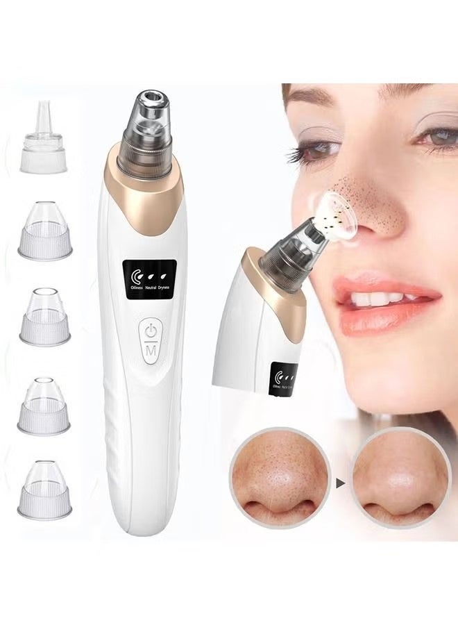 Dougez Blackhead Remover Pore Vacuum,Upgraded Facial Pore Cleaner-5 Suction Power,5 Probes,USB Rechargeable Blackhead Vacuum Kit Electric Acne Extractor Tool for Women & Men,3w - Image 2