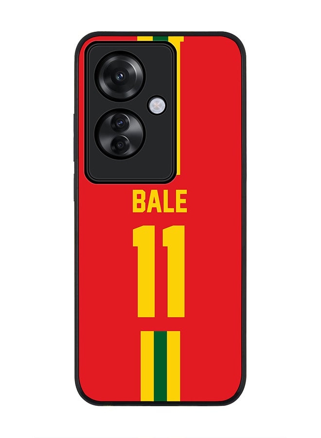 Stylizedd Rugged Black edge case for Oppo Reno11 F / Oppo F25 Pro 5G, Slim fit Flexible Anti Drop Thin Cover - Football Team - Wales, Player Name - Bale - Image 1