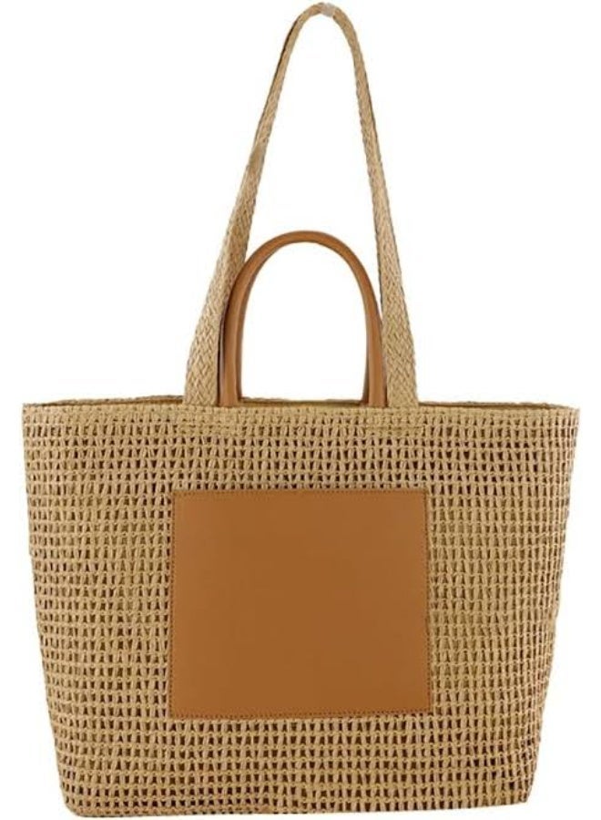 straw beach tote bag for woman - Image 1