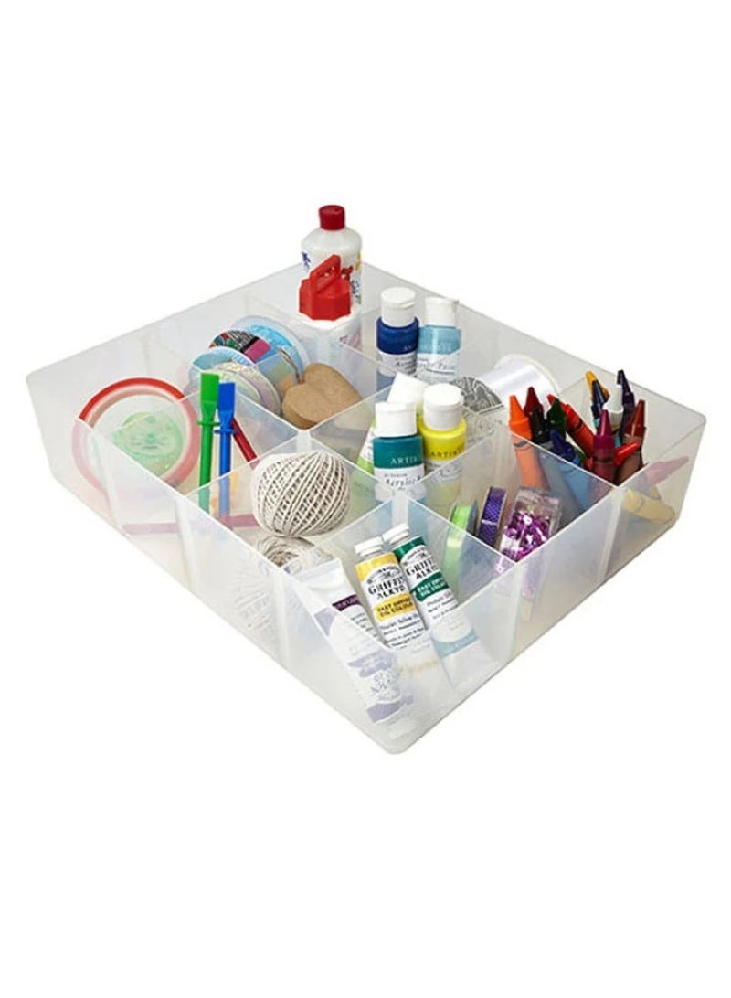 Really Useful Box Large Tray 12 – Durable Clear Plastic Storage Tray for Organizing Documents, Stationery, Tools, Craft Supplies & Household Items with Stackable Design for Home, Office, or Workshop Use - Image 1