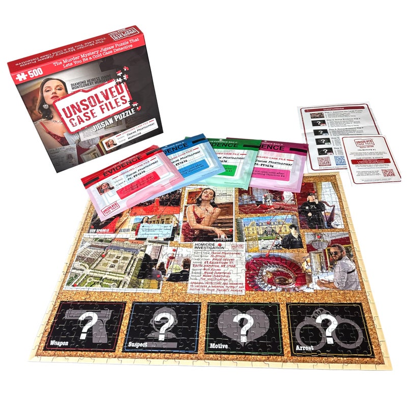 Unsolved Case Files Murder Mystery Puzzle Janine Montgomery Case 500 Piece Jigsaw for Puzzle Lovers True Crime Fans - Image 3