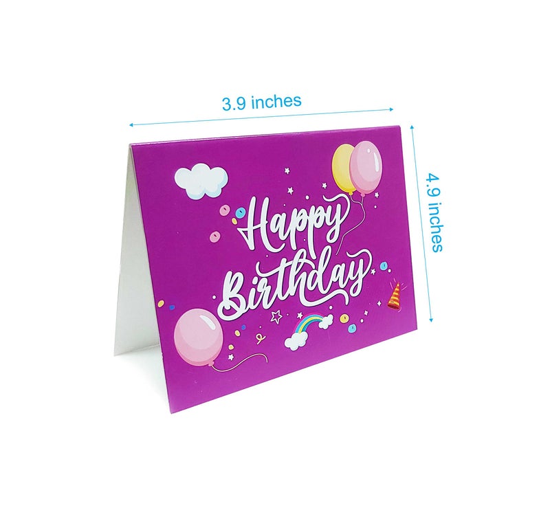 SVM CRAFT® Mini Blank Happy Birthday Cards with Envelopes All Occasion - 18 Different 3.9 x 2.9 Inch Blank Greeting Cards White Envelopes. 18 Unique Designs Note Cards with Envelopes Set - Image 2