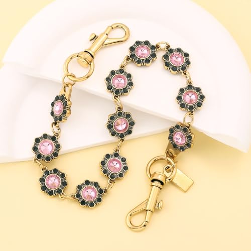 SORGERLY Bag Purse Charm Extender Chain - Vintage Tote Handbags Keychian Accessories - Designer Gifts for Women (Gold flower chain) - Image 3
