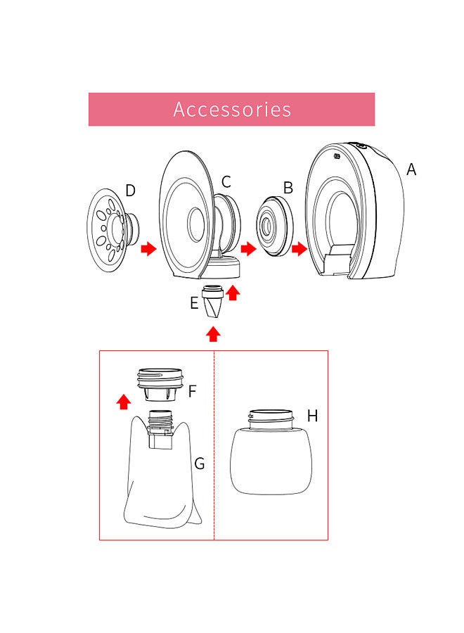 cmbear ZRX-0205 Wearable  Pump for feeding Portable Electric  Pump Hands Free 3 Modes 9 Suction Levels Low Noise 28mm Funnel with 24mm/21mm/19mm Funnel Inserts