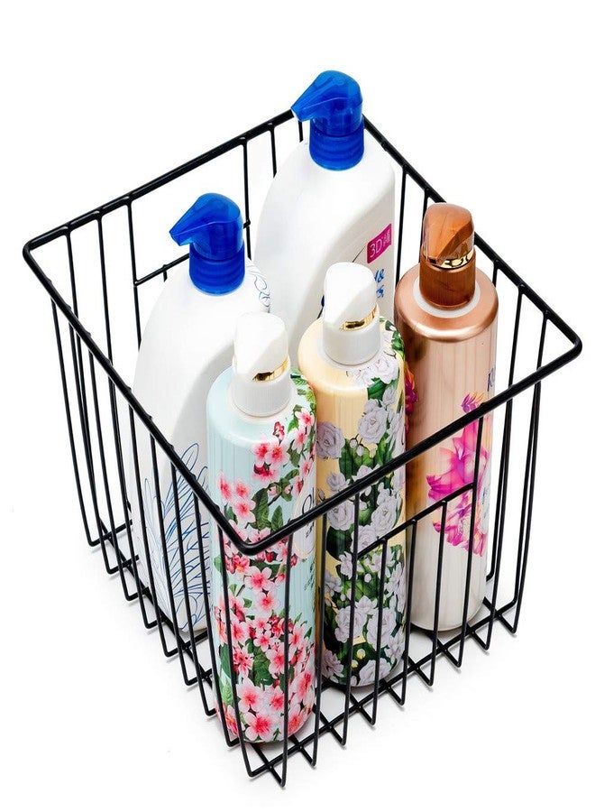SANNO Freezer Baskets Wire Storage Basket, Metal Household Storage Organizer Baskets Bin for Pantry, Shelf, Freezer, Kitchen Cabinet, Bathroom Black - Image 5