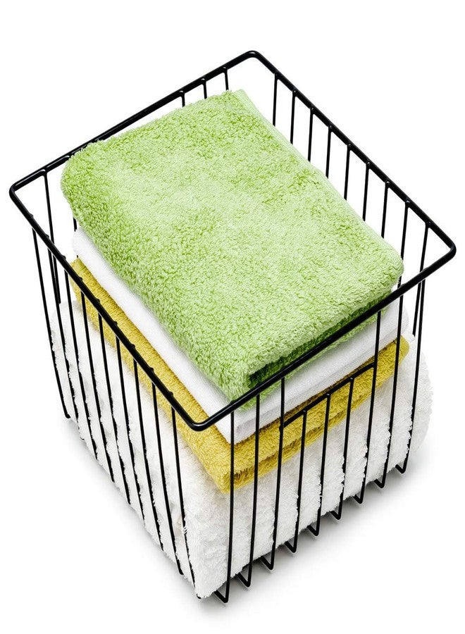 SANNO Freezer Baskets Wire Storage Basket, Metal Household Storage Organizer Baskets Bin for Pantry, Shelf, Freezer, Kitchen Cabinet, Bathroom Black - Image 4