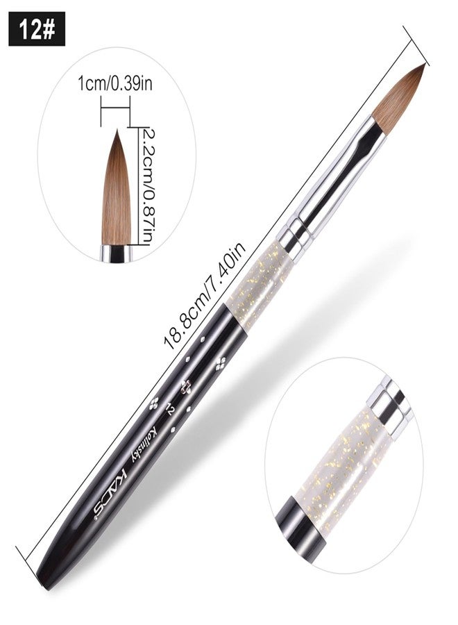 KADS Kolinsky Sable Acrylic Brush Set - 5pcs, Sizes 2#-10#, Black - Image 4